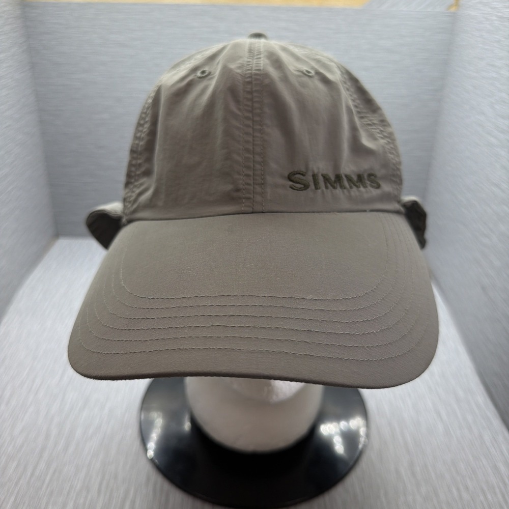 Simms Fishing Sun Hat OSFA Gray Long Bill Neck Flap Cape Nylon Outdoor